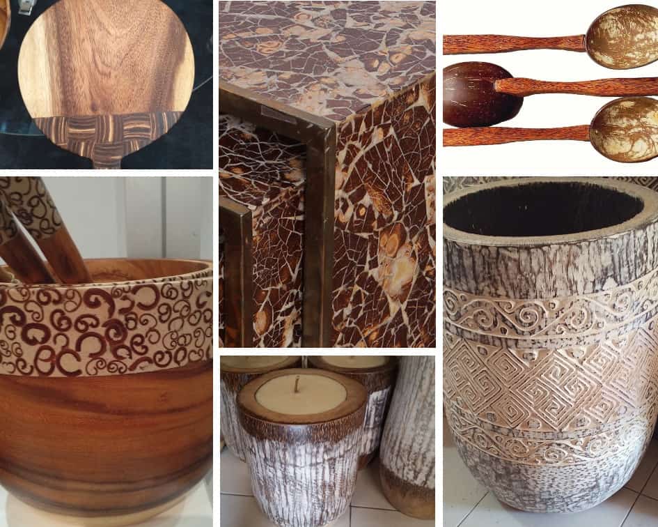material palm wood manufacturers furniture handicrafts lighting Indonesia Bali Java