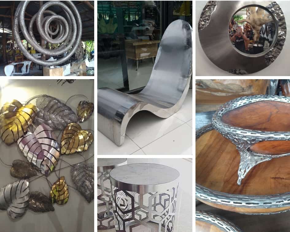 material stainless steel manufacturers furniture handicrafts lighting Indonesia Bali Java
