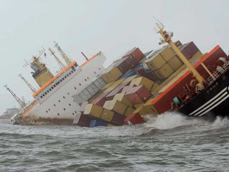 Containers in sea